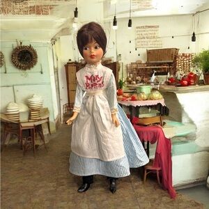 Vintage 1960’s Mary Poppins Doll with Blue and White Dress